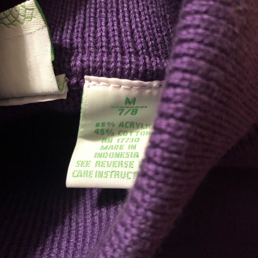 Purple girls turtle neck sweater. Size M 7/8 - Picture 4 of 5